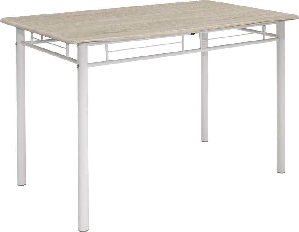 Tavolinë me karrige Roza 5 copë ngjyrë sonoma - këmbë të bardha me shkëlqim 120x70x75cm