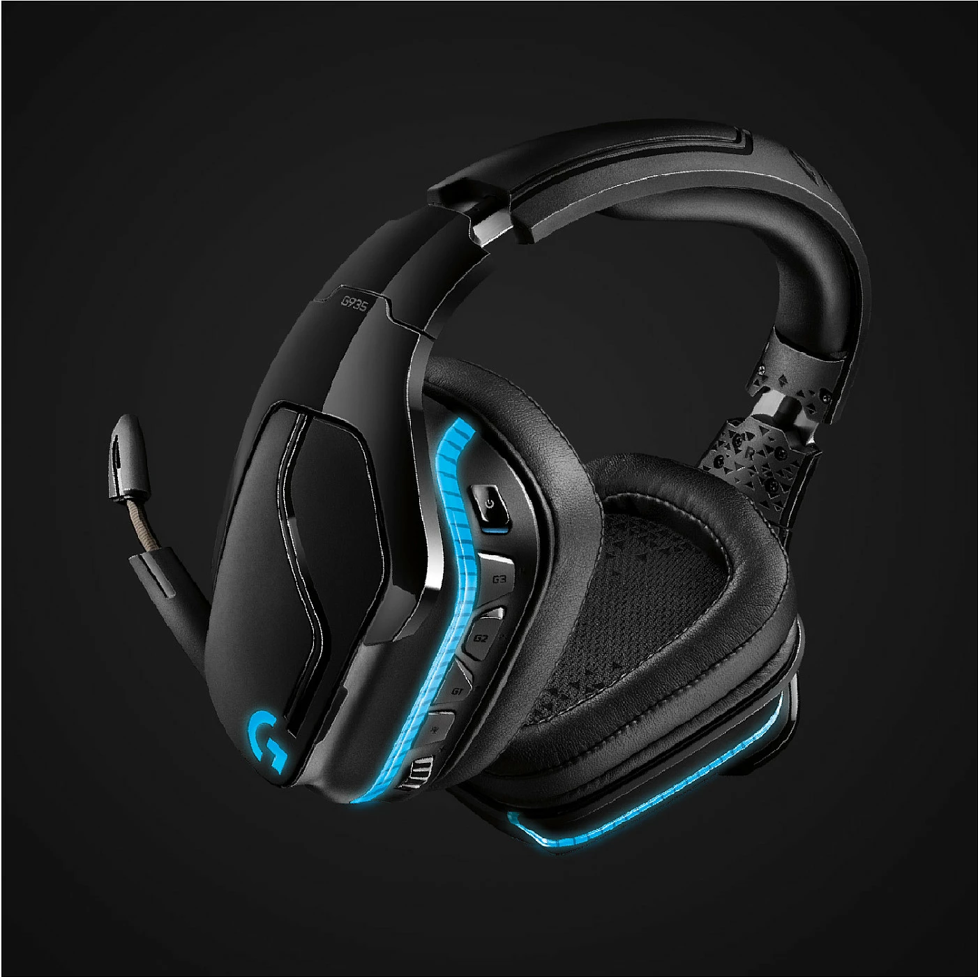 Kufje gaming Logitech G935 pa tela, 7.1 Surround Sound, e zezë, blu