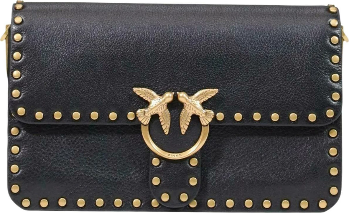 Çantë krahu për femra Pinko Love One Slouchy CL Studs Small 107664 A2JG, e zezë