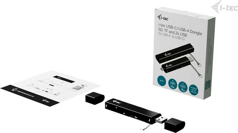 Dongle I-Tec USB-C/USB-A, lexues SD/TF, USB-A + USB-C, i zi