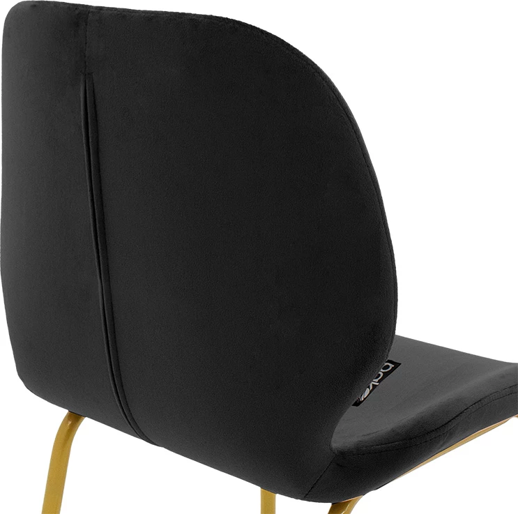 Karrige për bar Impel, këmbë metalike të arta-velvet e zezë