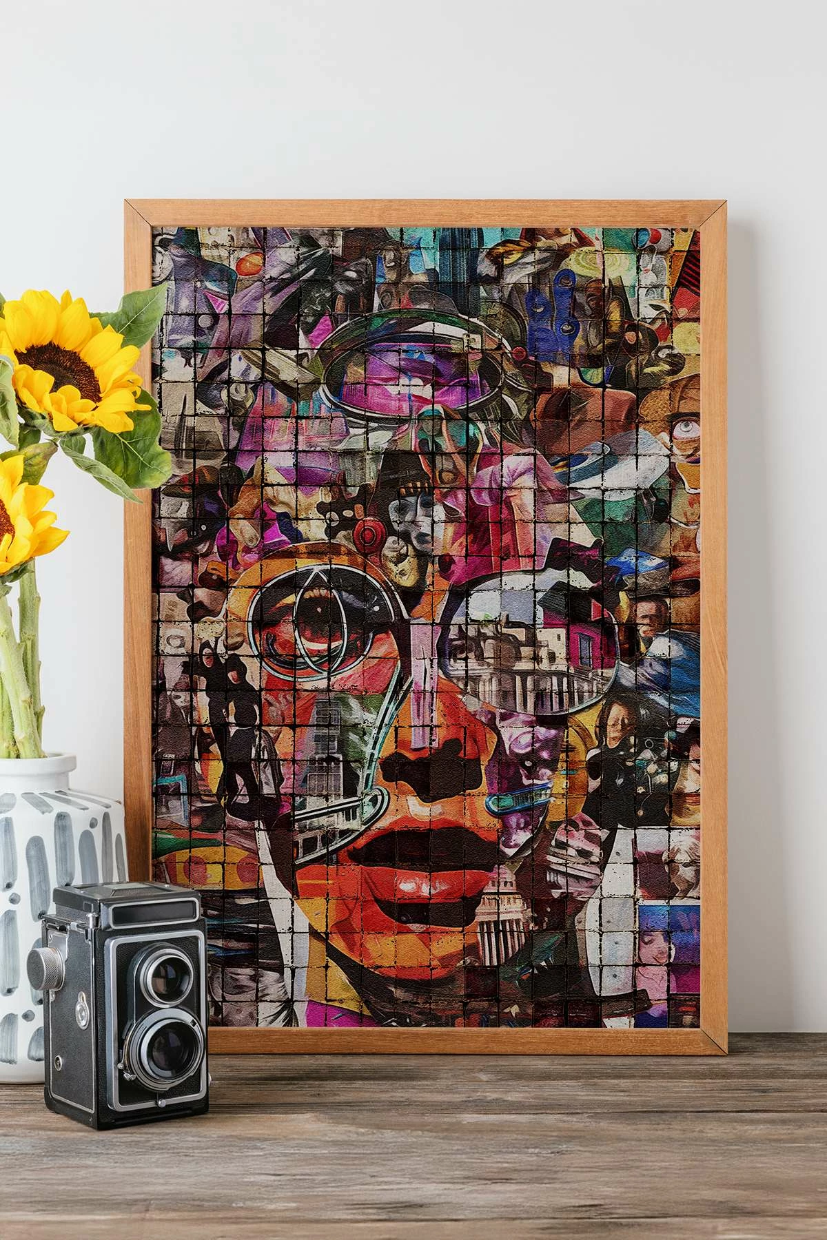 Pikturë dekorative me kornizë, shumëngjyrëshe, Popmosaic18