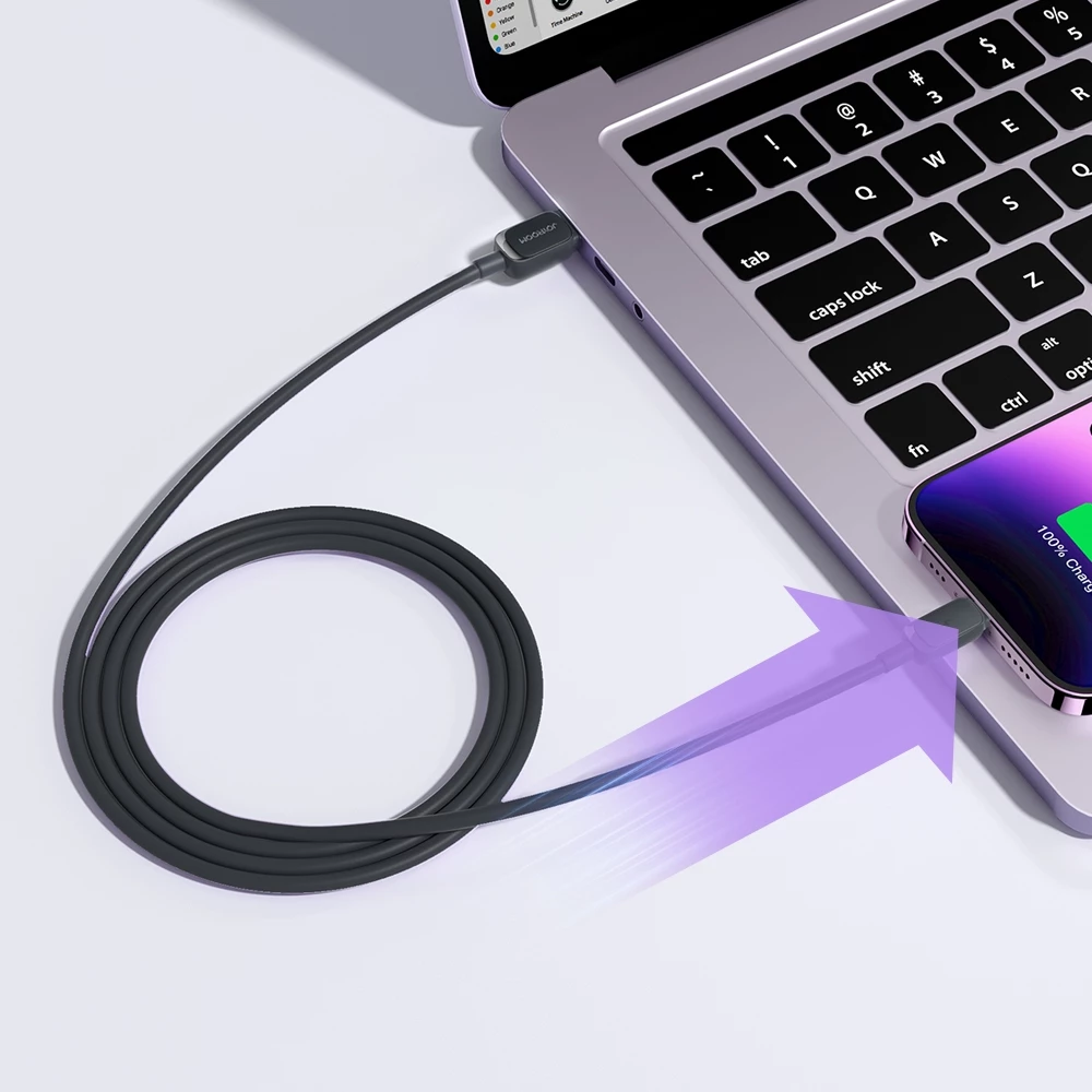 Kabllo Joyroom Multi-Color Series A14, Lightning në USB-A, 2m, 2.4A, e zezë