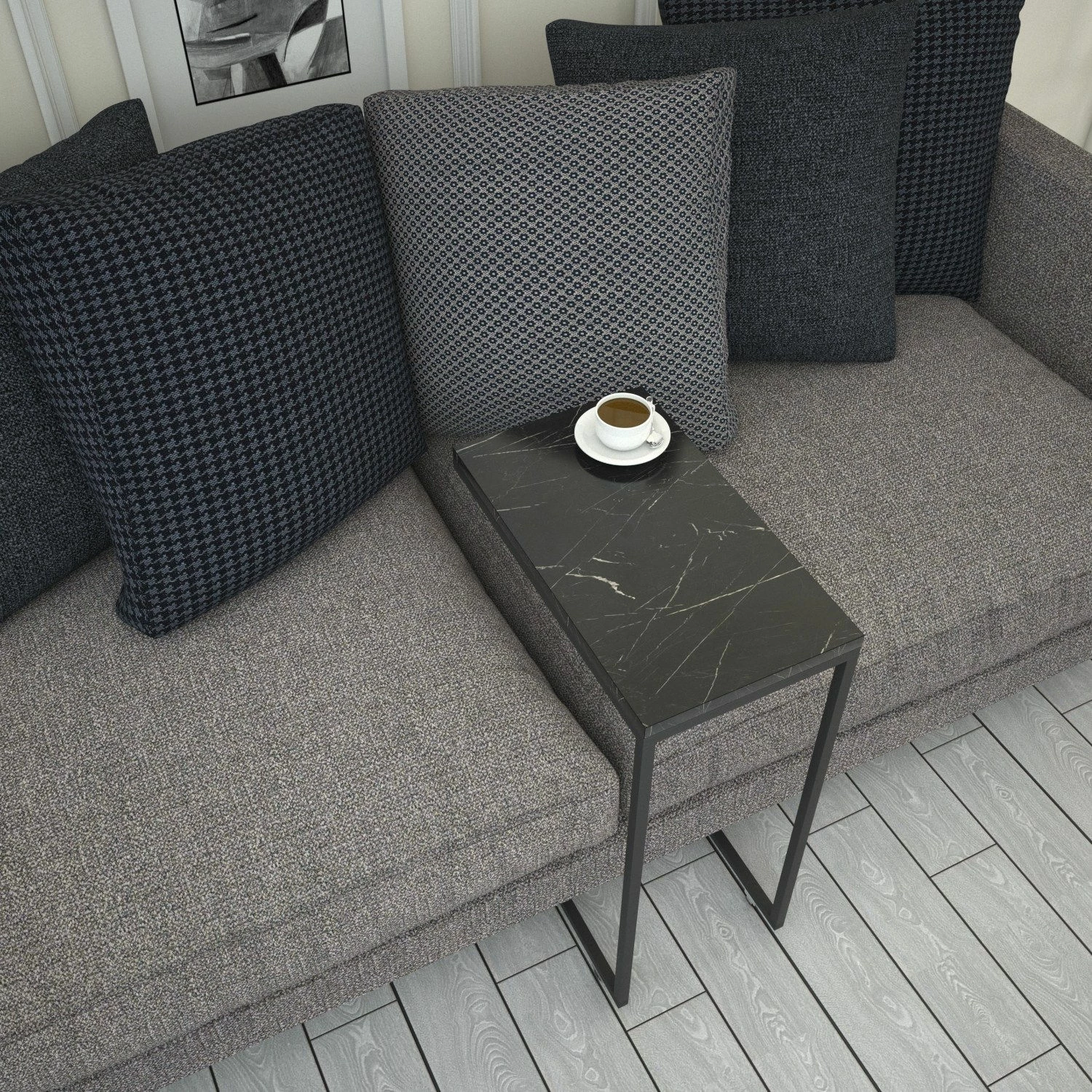 Tavolinë anësore Hanah Home, Callen, mermer i zi