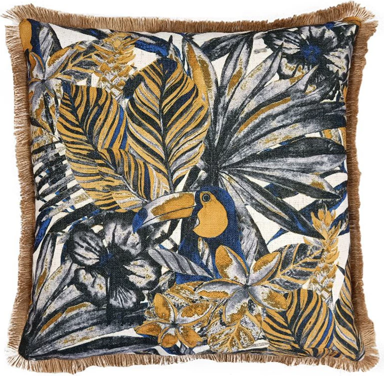 Jastëk dekorativ Foliage, shumëngjyrësh, kadife, 45x45cm