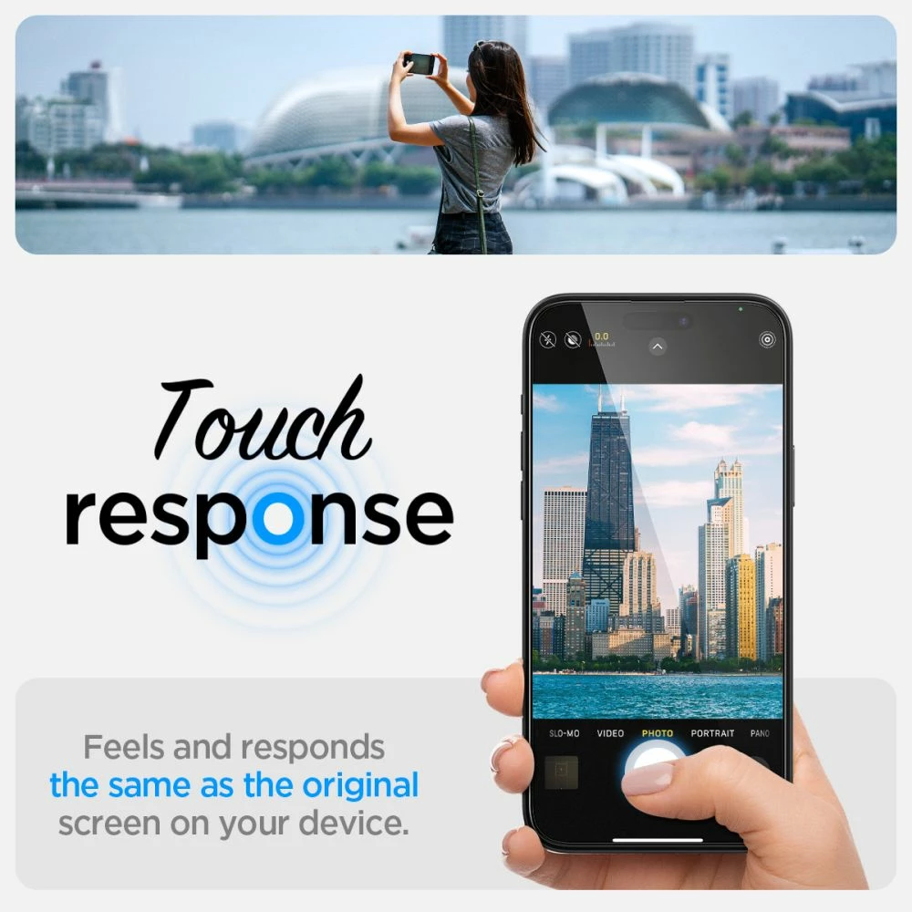 Xham i temperuar Spigen Glas.tR EZ Fit FC për iPhone 15 Plus, 2 copë, Zi