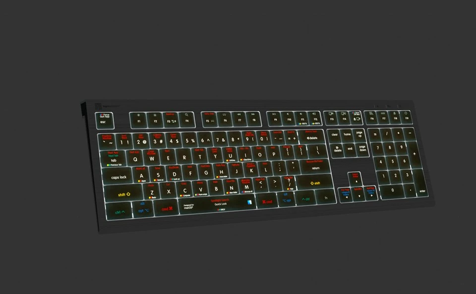 Tastierë LogicKeyboard Astra 2 macOS X, UK layout, me shkurtesa, e zezë