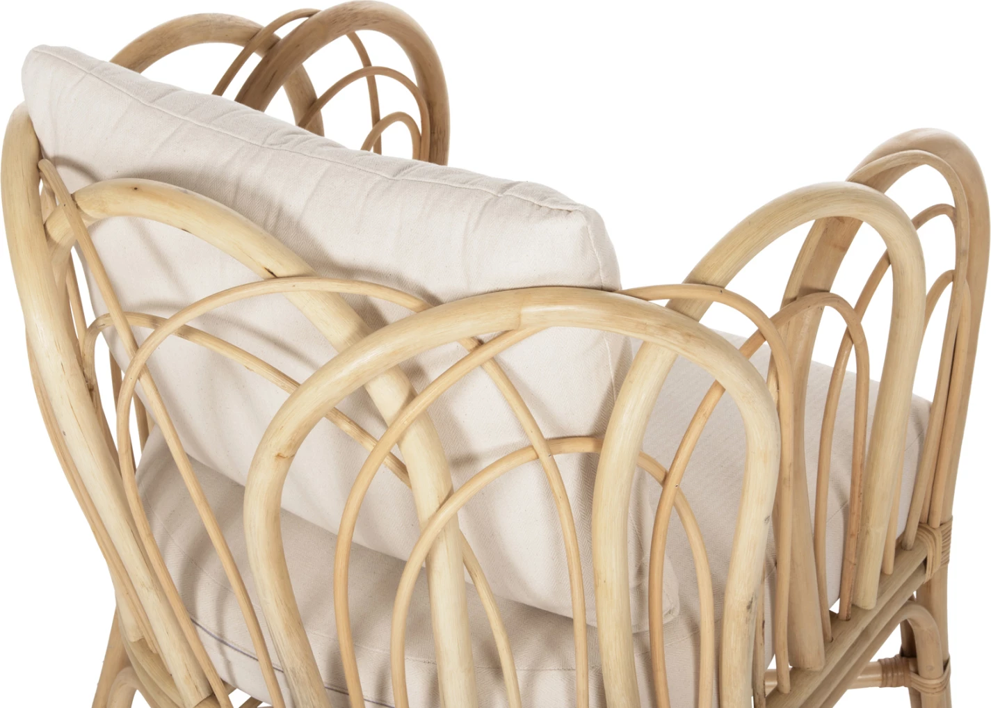 Karrige e uljes ESTOR FH9817 rattan, jastëk natyral-bardhë, 78x75x92H cm