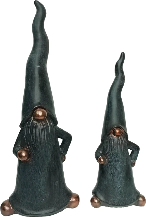 Dekor për Krishtlindje NISSE, xhuxh, polirezine, 21x15x57cm, e zezë-ari