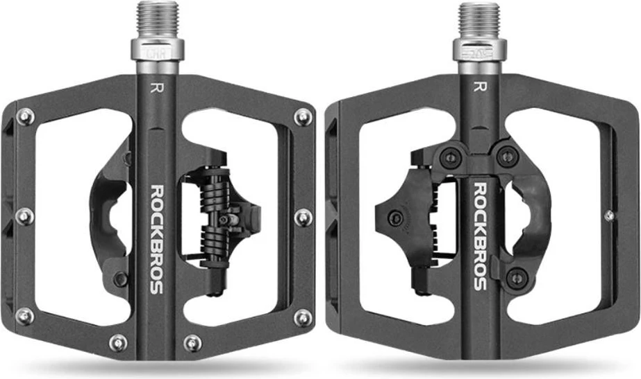 Set pedale biçiklete Rockbros PD15-BK, aliazh alumini, e zezë