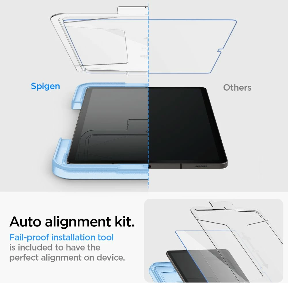 Xham i temperuar mbrojtës, Spigen Glas.tR EZ Fit, për Samsung Galaxy Tab S9 11'' X710/X716B, 0.2 mm 9H, kornizë montimi