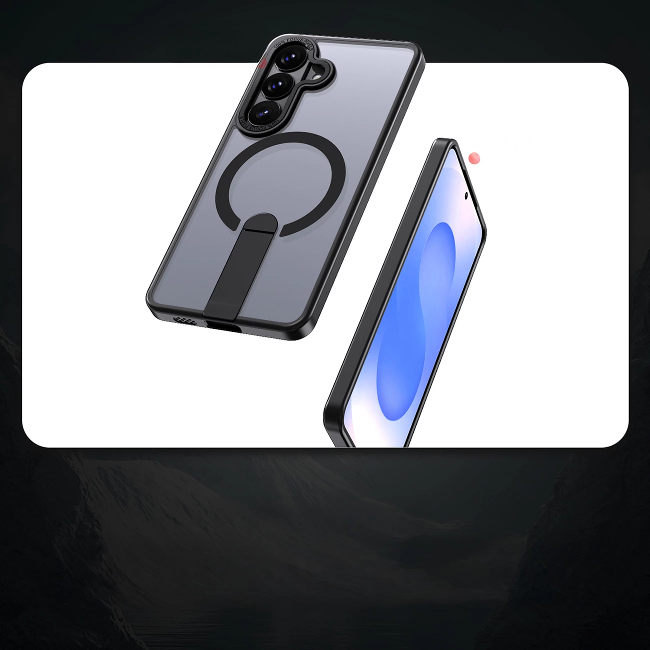 Mbështjellës Hurtel Hybrid Armor X për Samsung Galaxy A57, MagSafe, me mbajtëse 360°, i zi