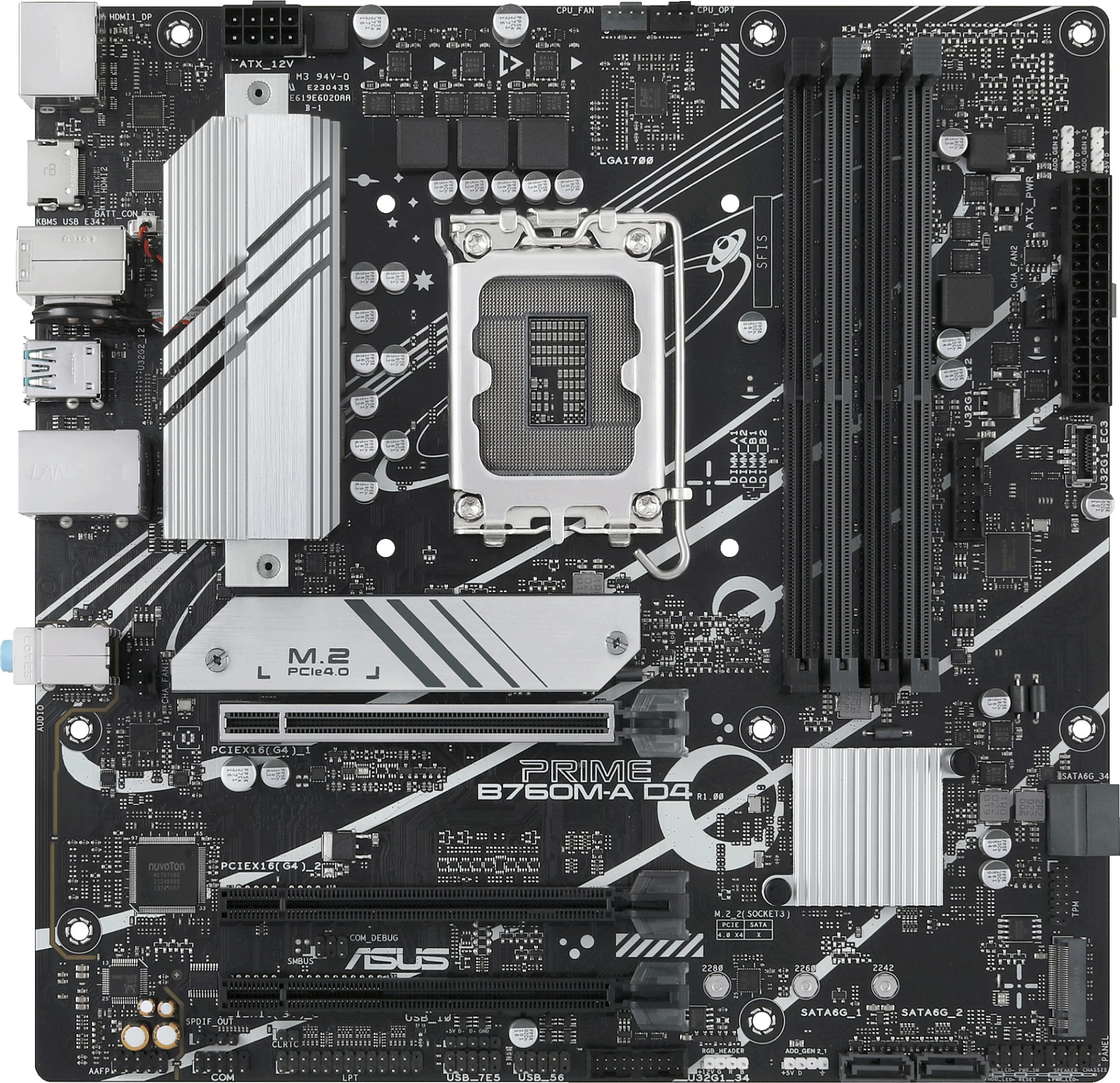 Pllakë amë ASUS PRIME B760M-A D4-CSM, Intel, LGA 1700, DDR4-SDRAM, 128 GB