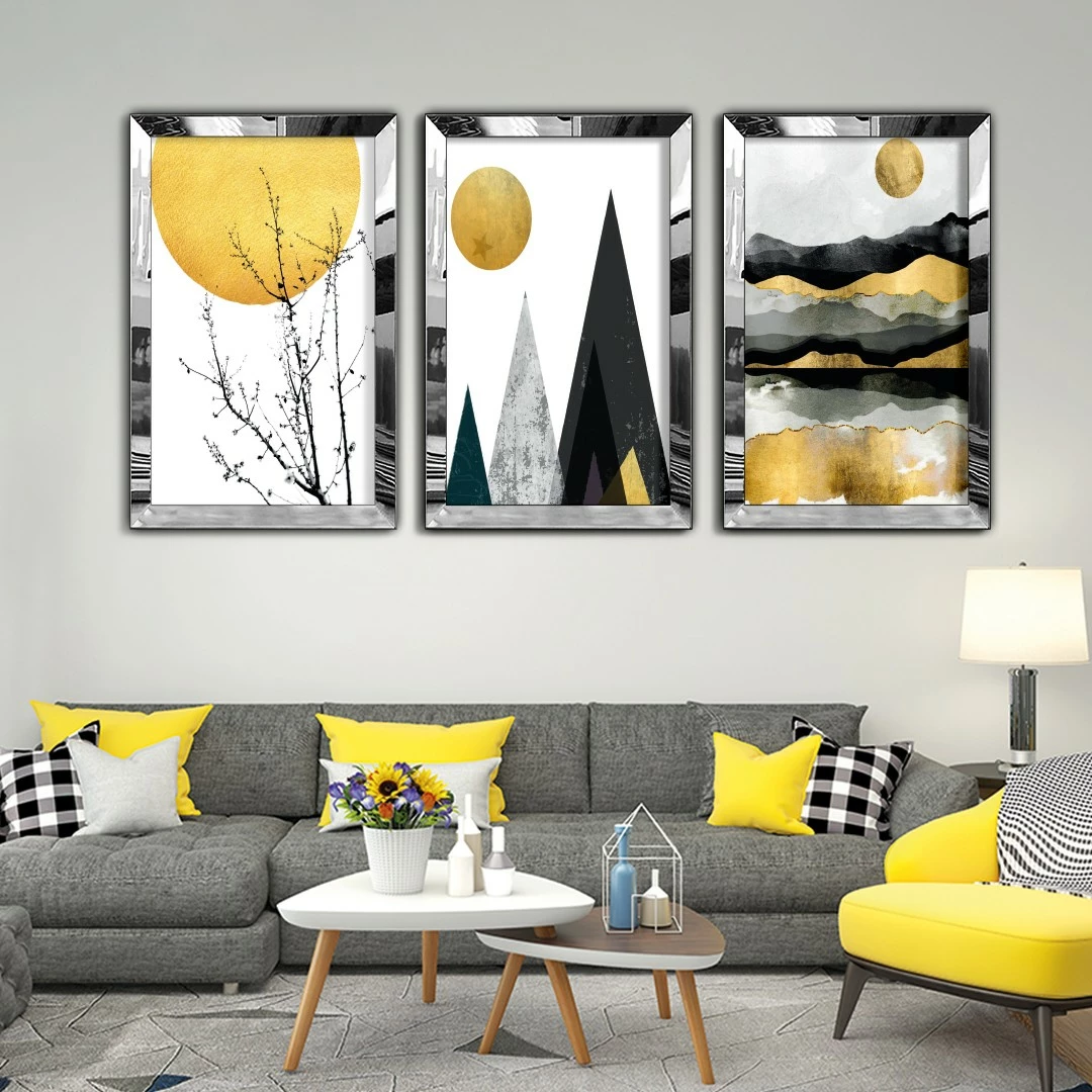 Pikturë dekorative MDF-Plexiglass (3 copë), Wallity, Huhu401, 30x40cm