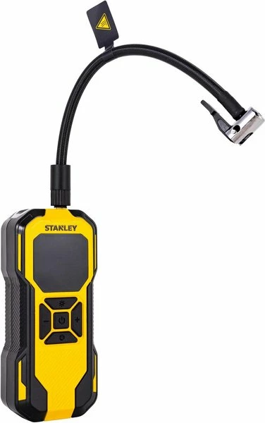 Kompresor makine Stanley SXIF0101 12 V, 10 bar, me bateri Li-Ion, power bank, i verdhë/zi, me set aksesorësh + çantë