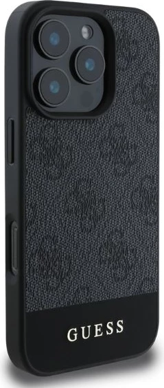 Mbështjellës Guess 4G Bottom Stripe për iPhone 16 Pro, Gri