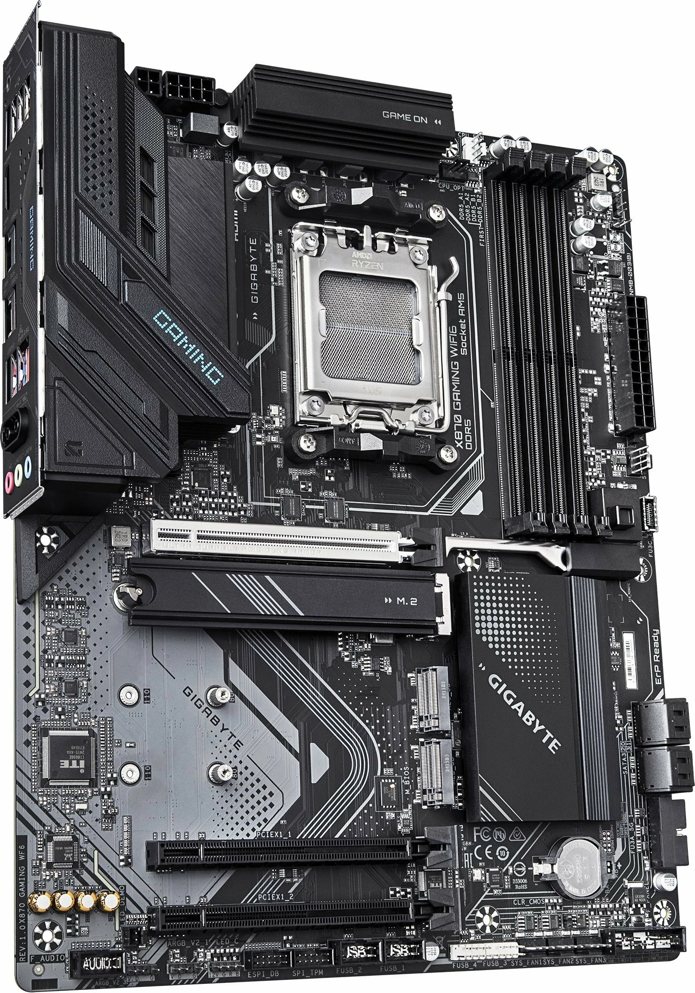 Pllakë amë Gigabyte X870 GAMING WIFI6, AM5, ATX, DDR5 deri 256GB, Wi‑Fi 6 + Bluetooth 5, USB4, e zezë, me antenë Wi‑Fi