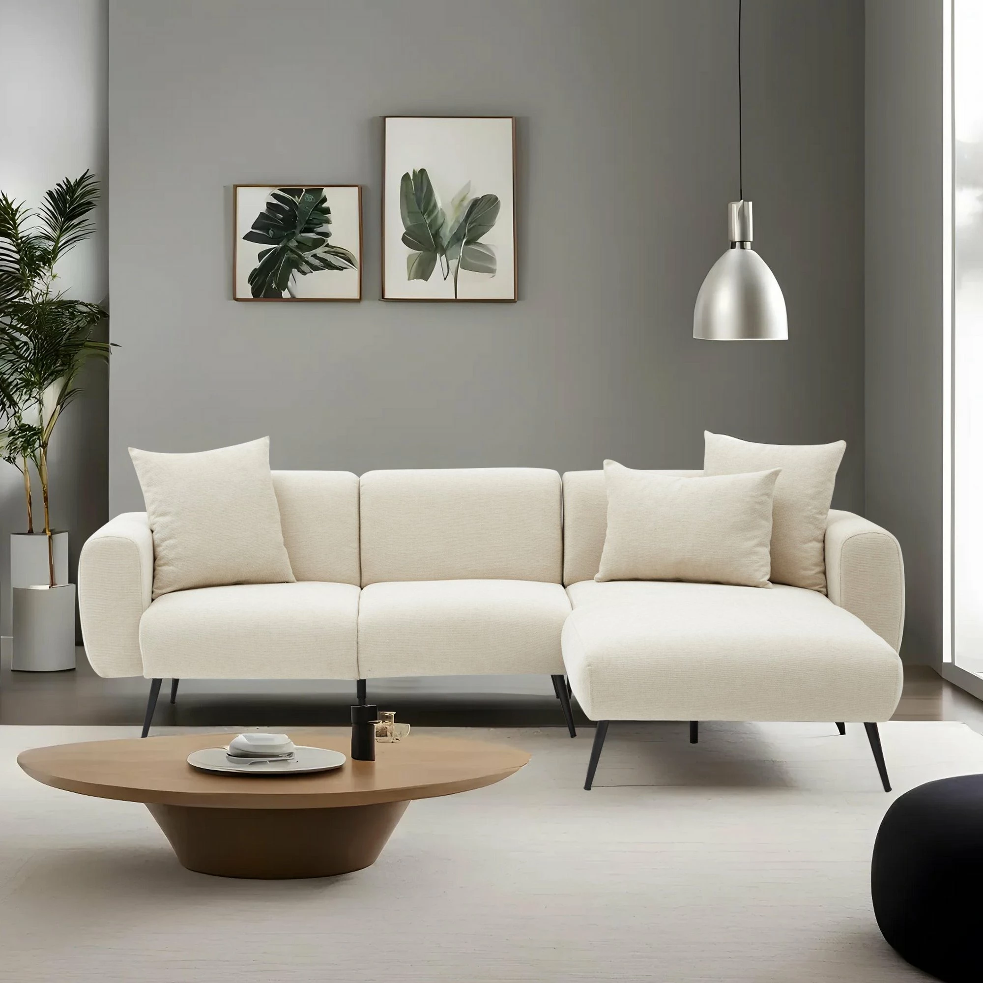 Këndare Atelier del Sofa, anë e djathtë, ngjyrë krem