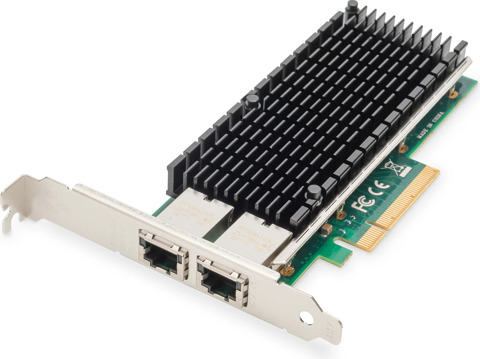 Kartelë rrjeti Digitus 10Gbps Dual Port Ethernet, PCIe, 2x RJ-45, Gjelbër/Argjend