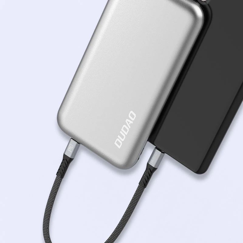 Kabllo USB-C në USB-C Dudao L10C, 0.23m, 100W, e zezë