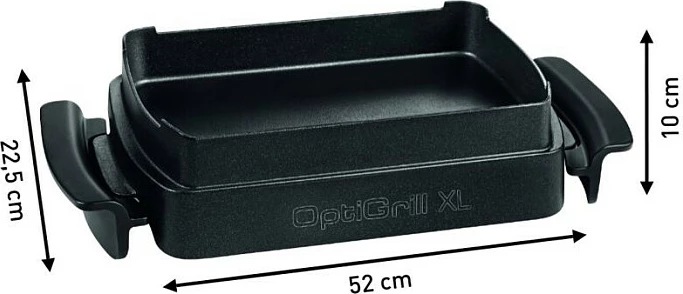 Tavë pjekjeje Tefal XA7278, për OptiGrill XL, drejtkëndëshe, e zezë