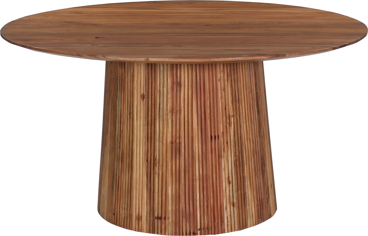Tavolinë e rrumbullakët për ngrënie, dru akacie, Φ150x76H cm