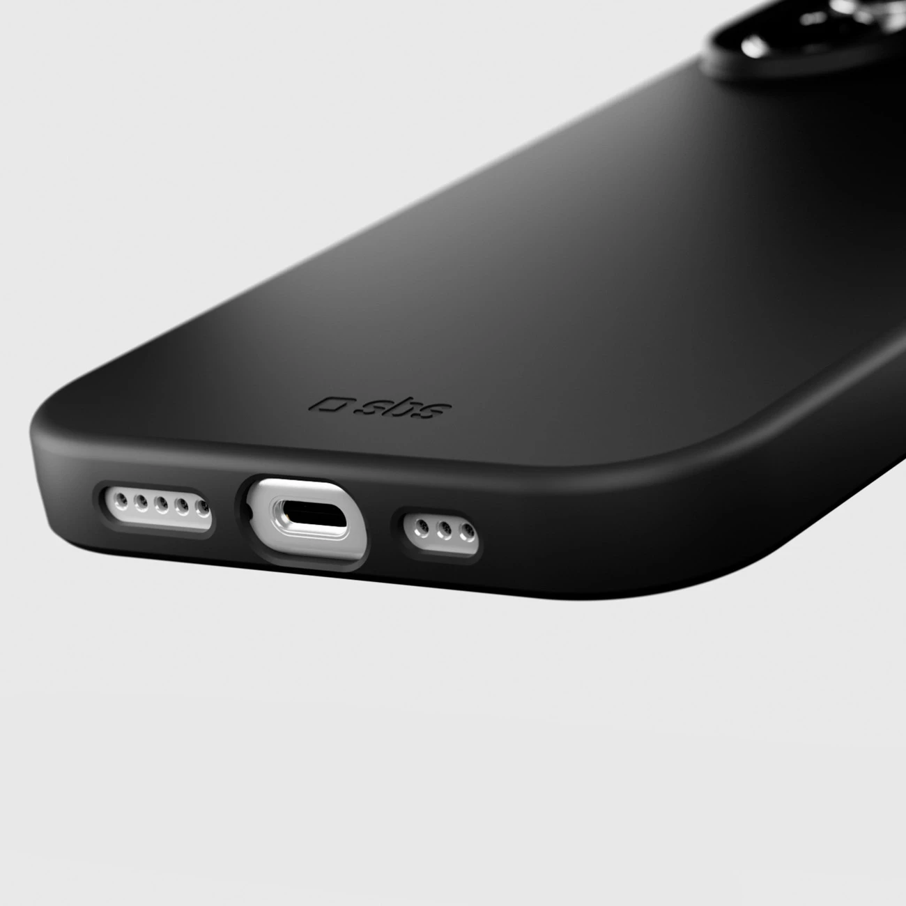 Mbështjellës SBS Instinct për iPhone 17, TPU me mikrofibër, ultra i lehtë 20 g, kompatibil me karikim wireless, i zi