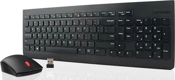 Set tastierë + maus Lenovo 4X30M39472, wireless RF 2.4GHz, mekanike full-size, DPI 1200, e zezë