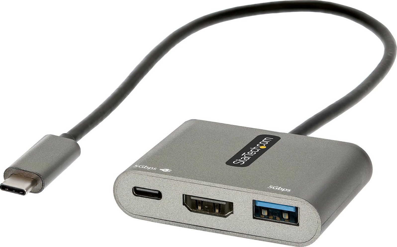 Adapter USB-C multiport StarTech CDP2HDUACP2, HDMI 4K, PD 100W, USB 5Gbps, gri