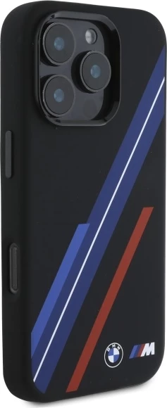 Mbështjellës BMW Silicone Random Lines MagSafe për iPhone 16 Pro, Zi