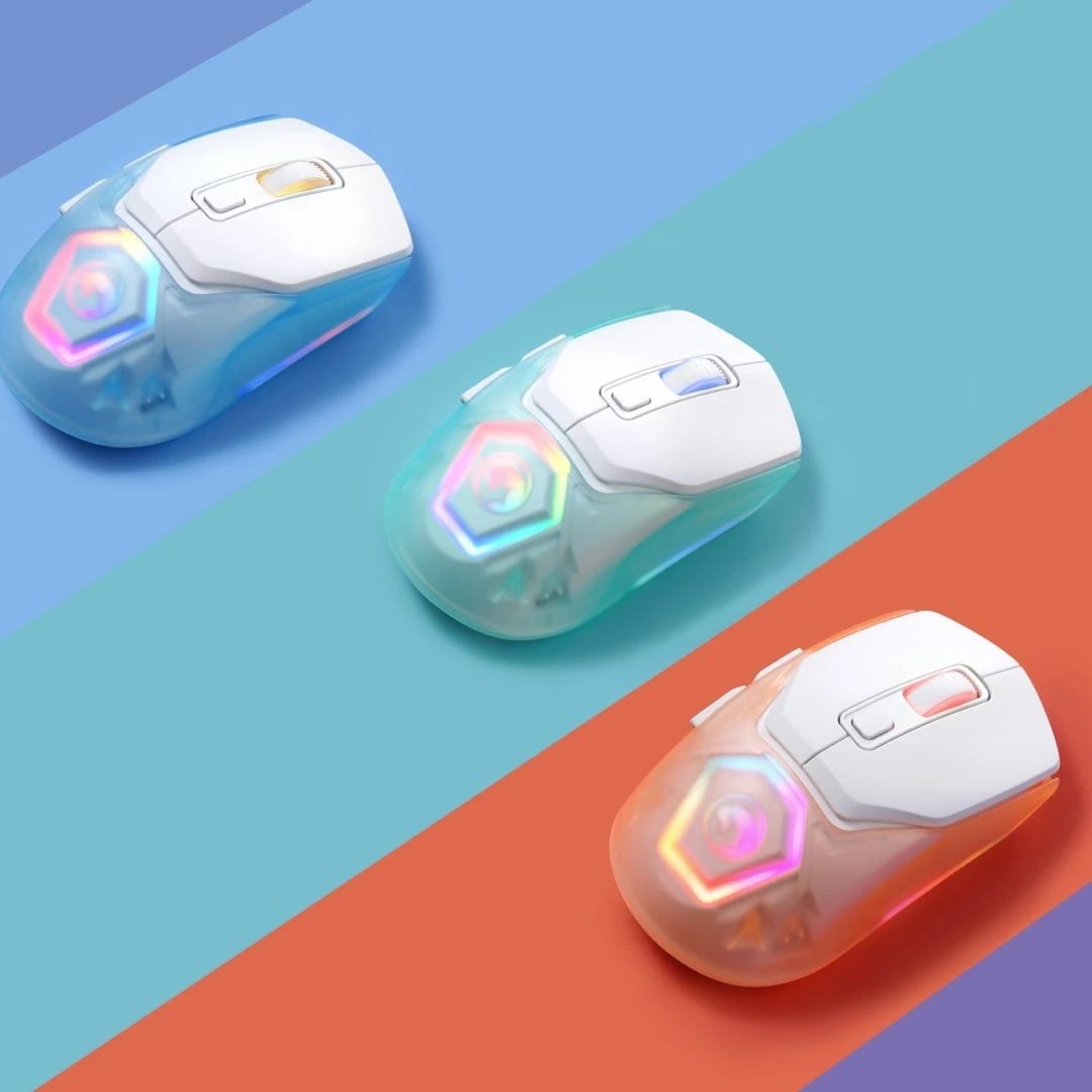 Maus gaming Marvo Fit Pro G1, wireless, RGB, 19000 DPI, i bardhë
