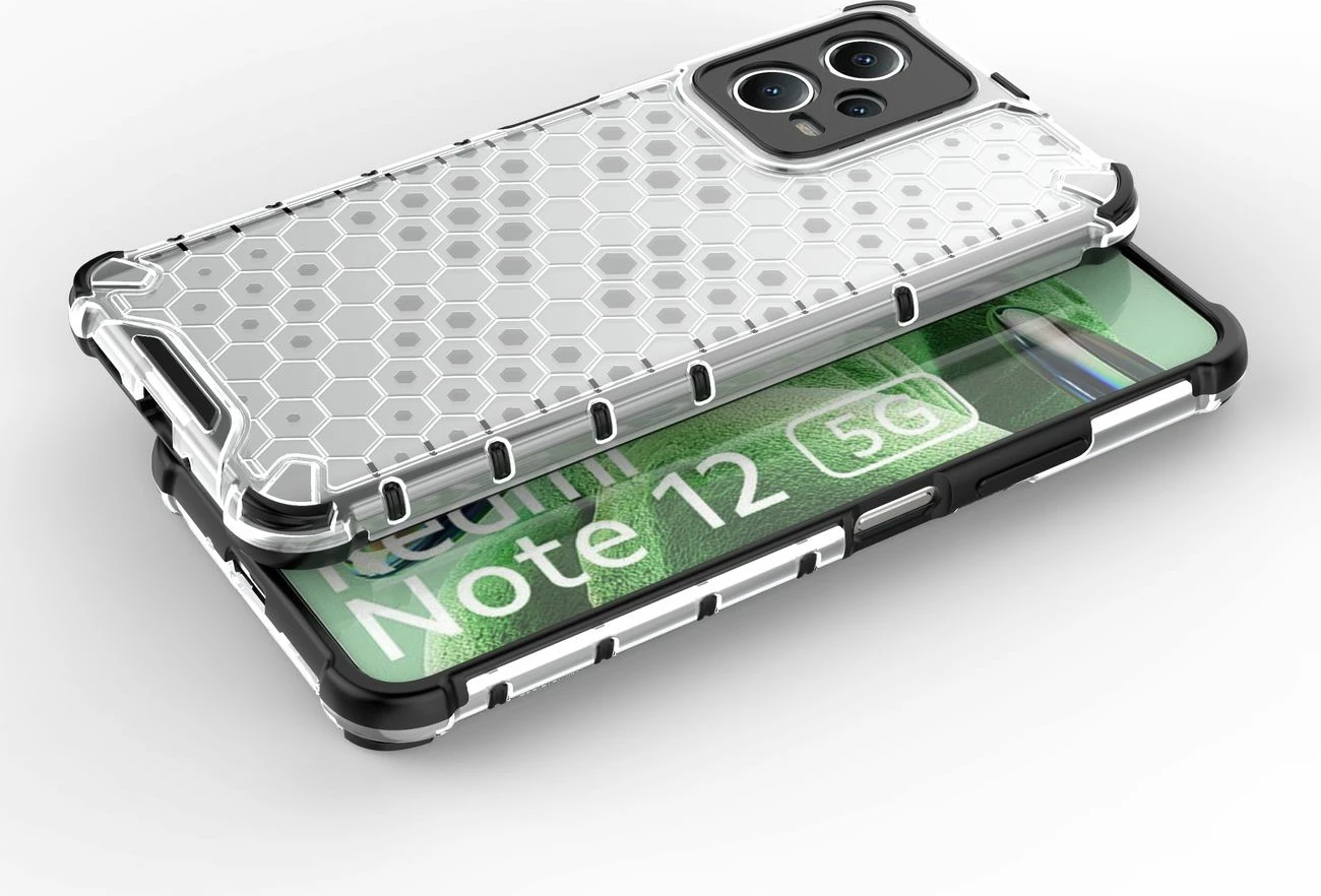 Mbështjellës Hurtel Honeycomb për Xiaomi Redmi Note 12 5G / Poco X5 5G, i zi
