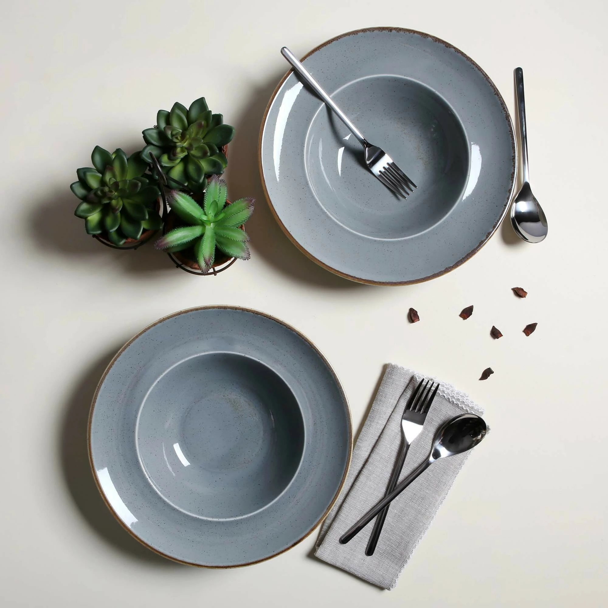 Filxhan porcelani i stivueshëm Porland Seasons Stone 200 ml, gri e errët, set 6 copë