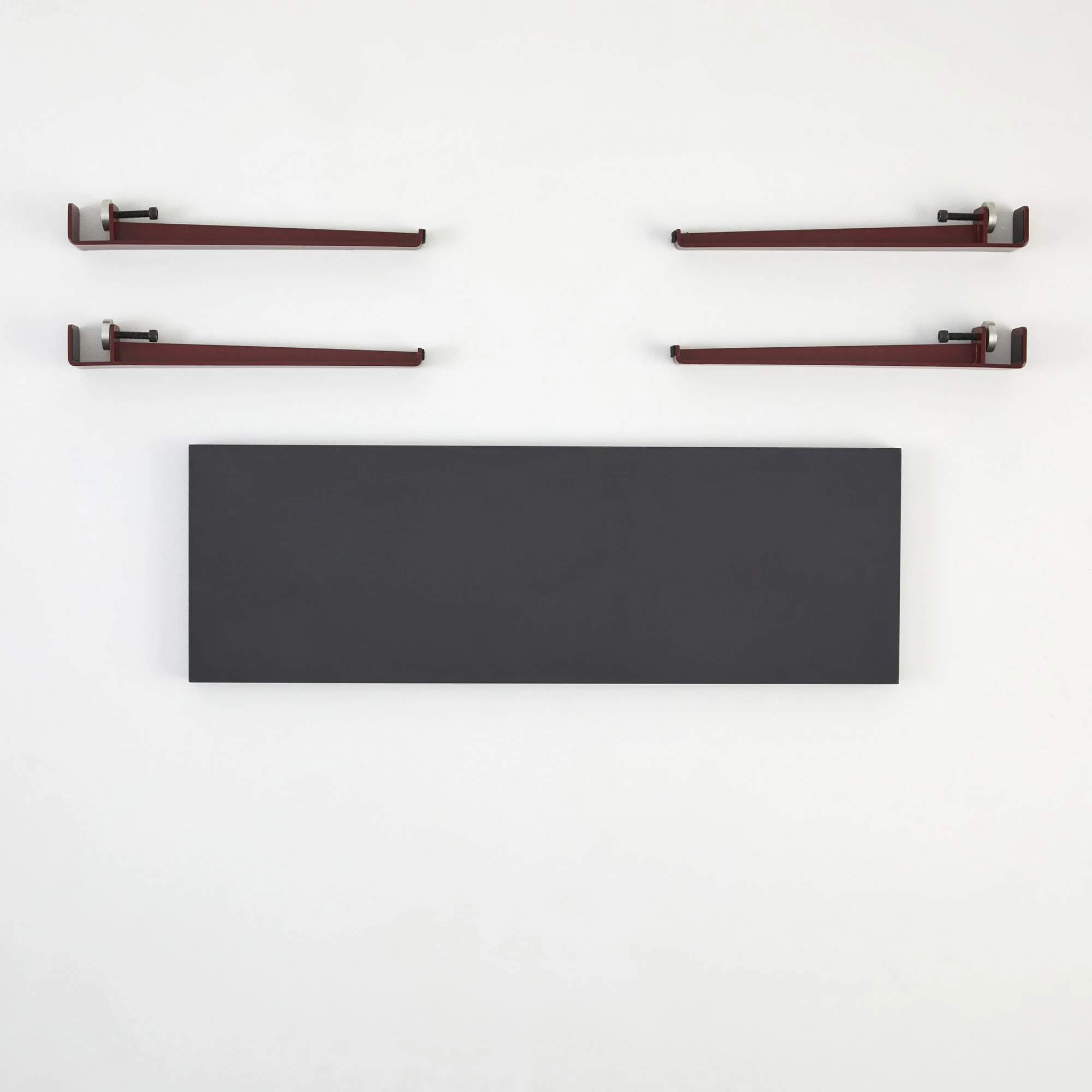 Bankë moderne, ngjyrë antracit dhe e kuqe burgundy, Skye Decor, 90x45x30cm