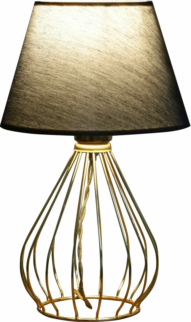 Llambë tavoline Opviq, AYD-3118, metal, kapak stofe, e zezë