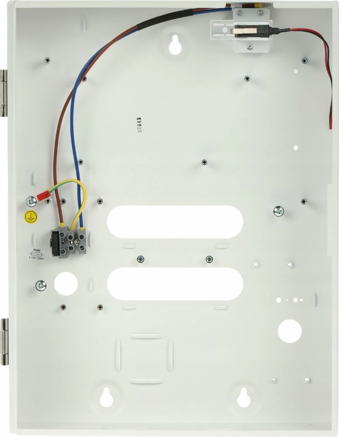 Kasë metalike Hikvision DS-PZ501SHL-M për AX Pro Hybrid, EN Grade 2, për bateri 12V/7Ah, 268×95 mm, e bardhë