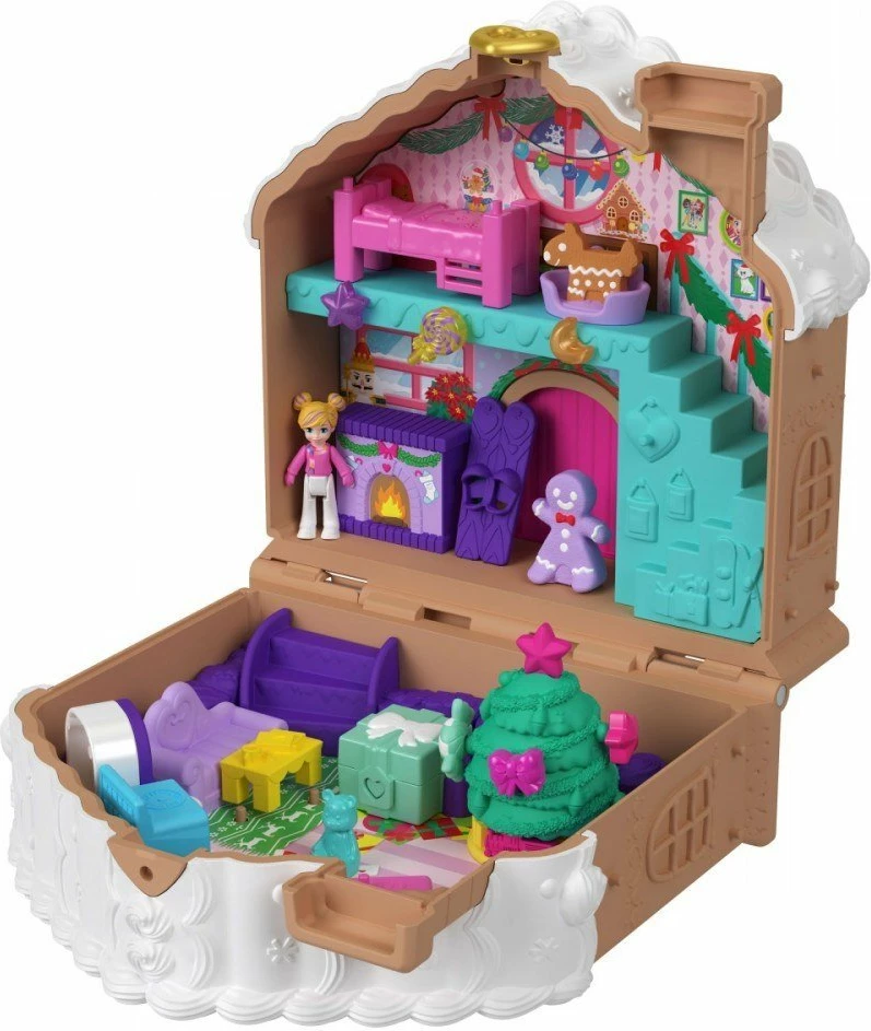 Kalendar aventi Mattel Polly Pocket JFV13, 1 mikro kukull + 24+ aksesorë, set