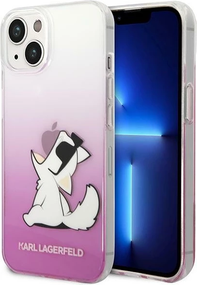 Mbështjellës Karl Lagerfeld Choupette Fun për iPhone 14 Plus 6.7", rozë