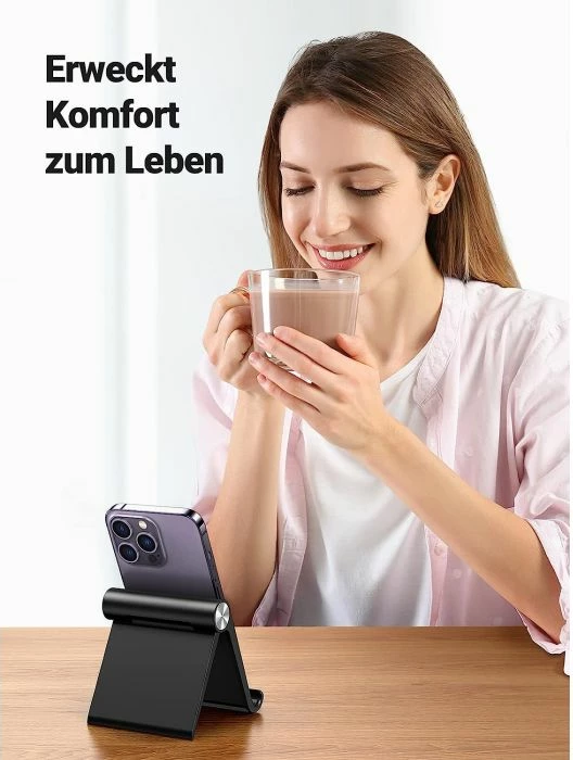 Mbajtëse telefoni UGREEN 50747, e palosshme me kënd të rregullueshëm, e zezë