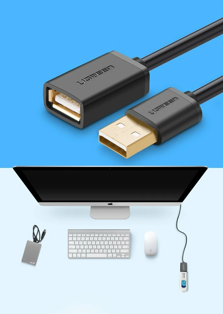 Kabllo adapter USB Ugreen 10314, 1m, e zezë