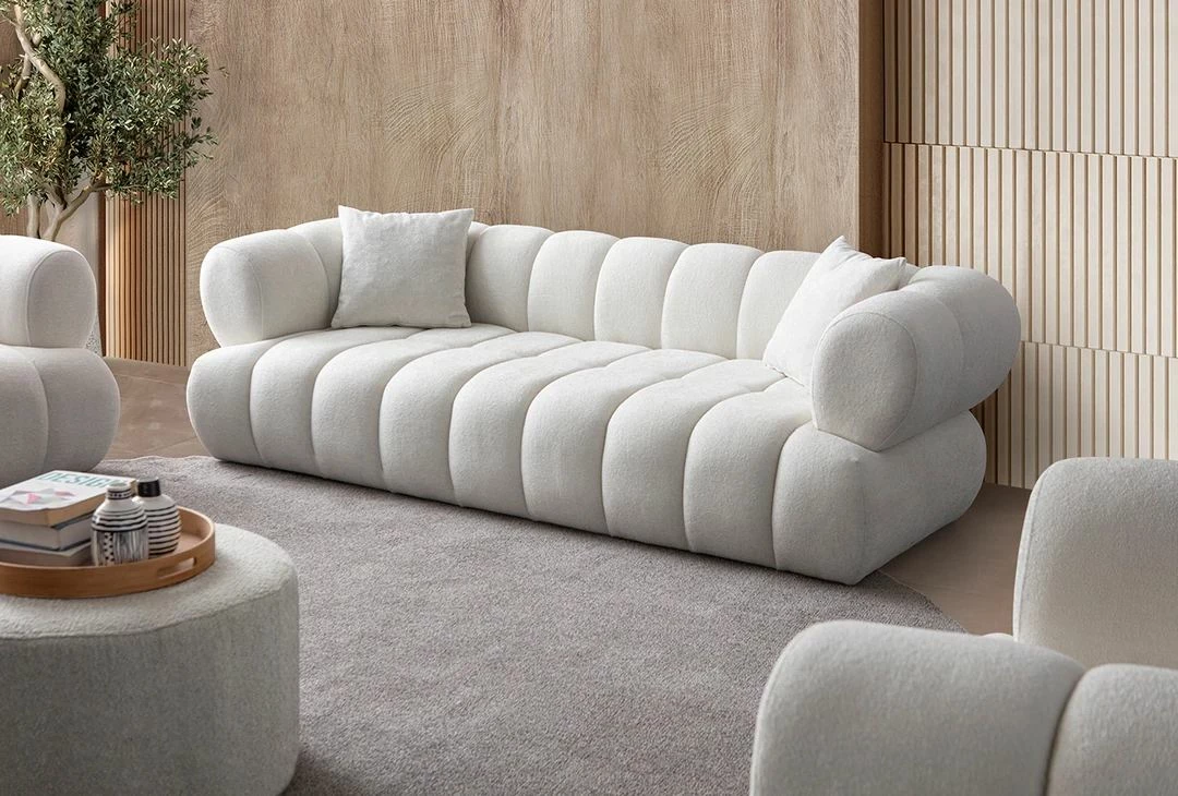Divan treshe Petra, Atelier del Sofa, i bardhë