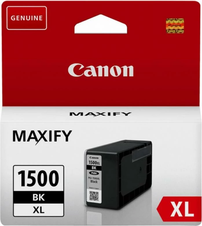 Kasetë boje, Canon PGI-1500XL BK (9182B001), kapacitet XL 35 ml, rendiment deri 1200 faqe A4, e zezë