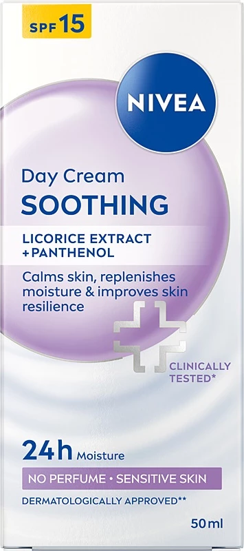 Krem fytyre për femra Nivea 24H Moisturizing Soothing Face Cream SPF15, 50ml