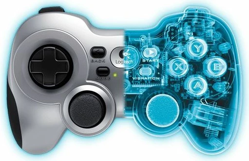 Gamepad Logitech F710 (940-000145), wireless 2.4 GHz, për PC, silver