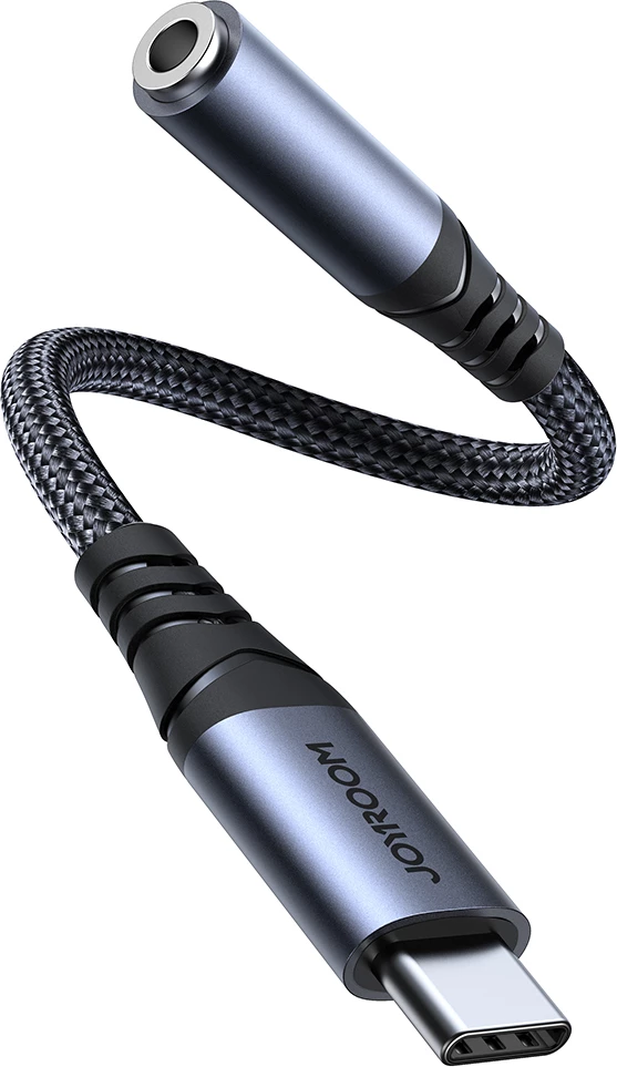 Adapter audio, Joyroom SY-C01, USB-C në 3.5 mm me DAC dhe USB-C pass-through 60W, e zezë
