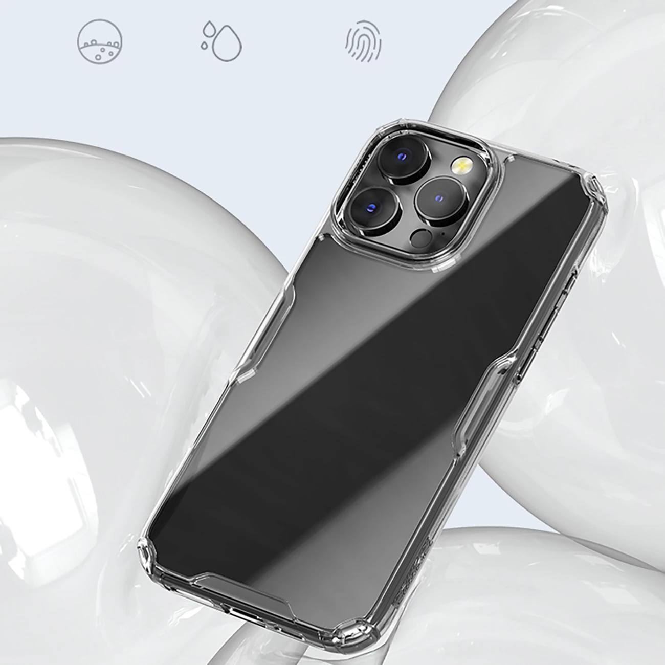 Mbështjellës Nillkin Nature Pro për iPhone 16 Pro Max, transparent dhe bardhë