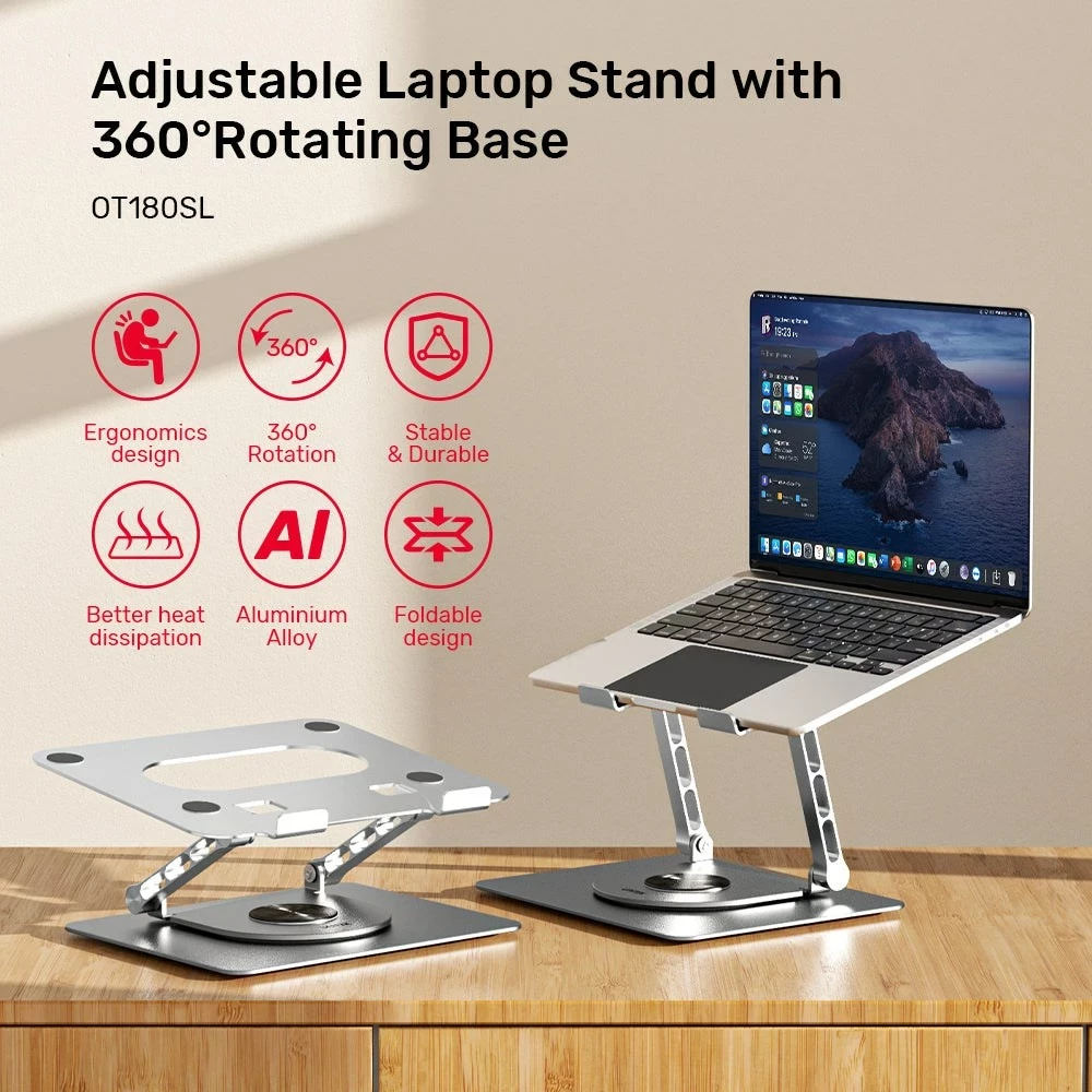 Mbajtës laptopi Unitek OT180SL01, 10-16", Alumini