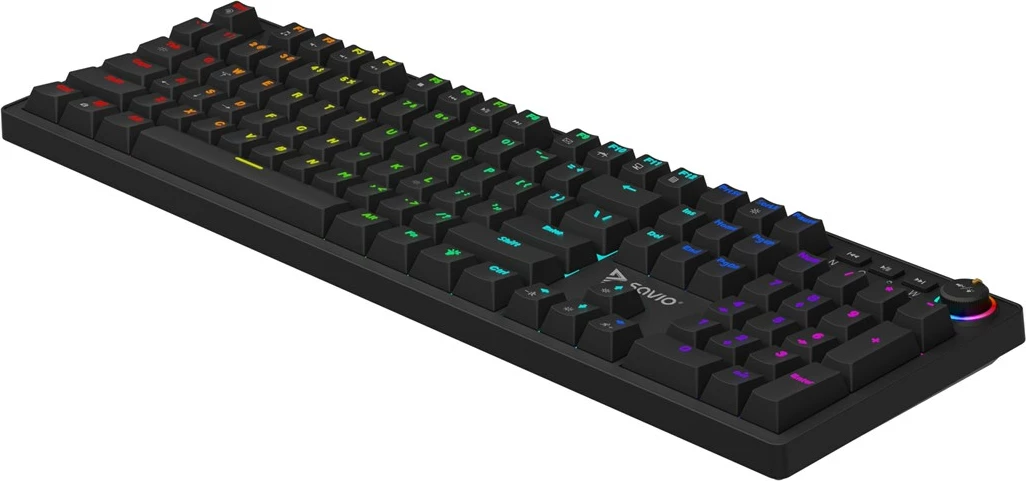 Tastierë mekanike gaming SAVIO STYX BLUE, RGB, Outemu Blue, Full-size, e zezë