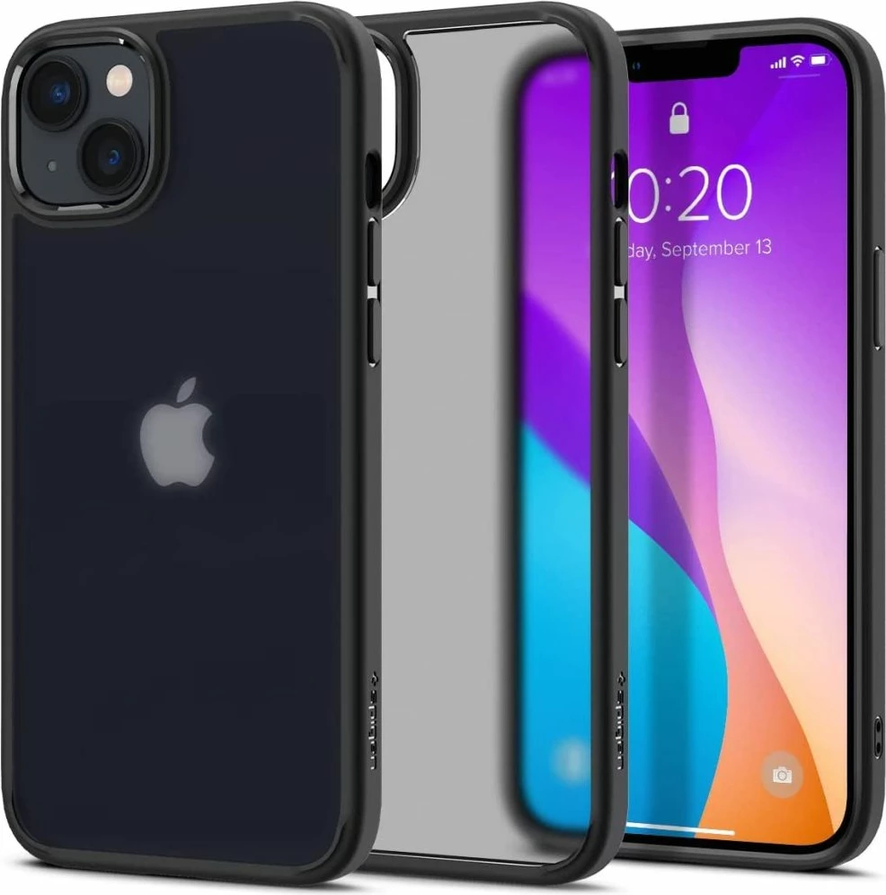 Mbështjellës, Spigen Ultra Hybrid për iPhone 14 Plus, TPU + polikarbonat, MIL-STD 810G, e zezë mat