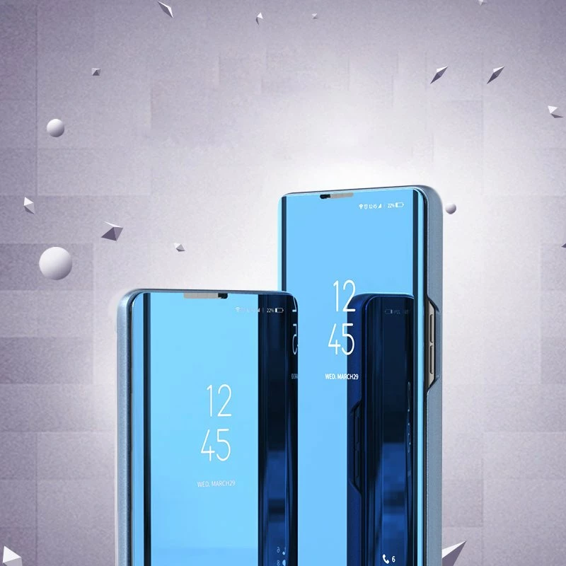 Mbështjellës Hurtel Clear View Case për Xiaomi Redmi K40 Pro+, K40 Pro, K40, Poco F3, kaltër